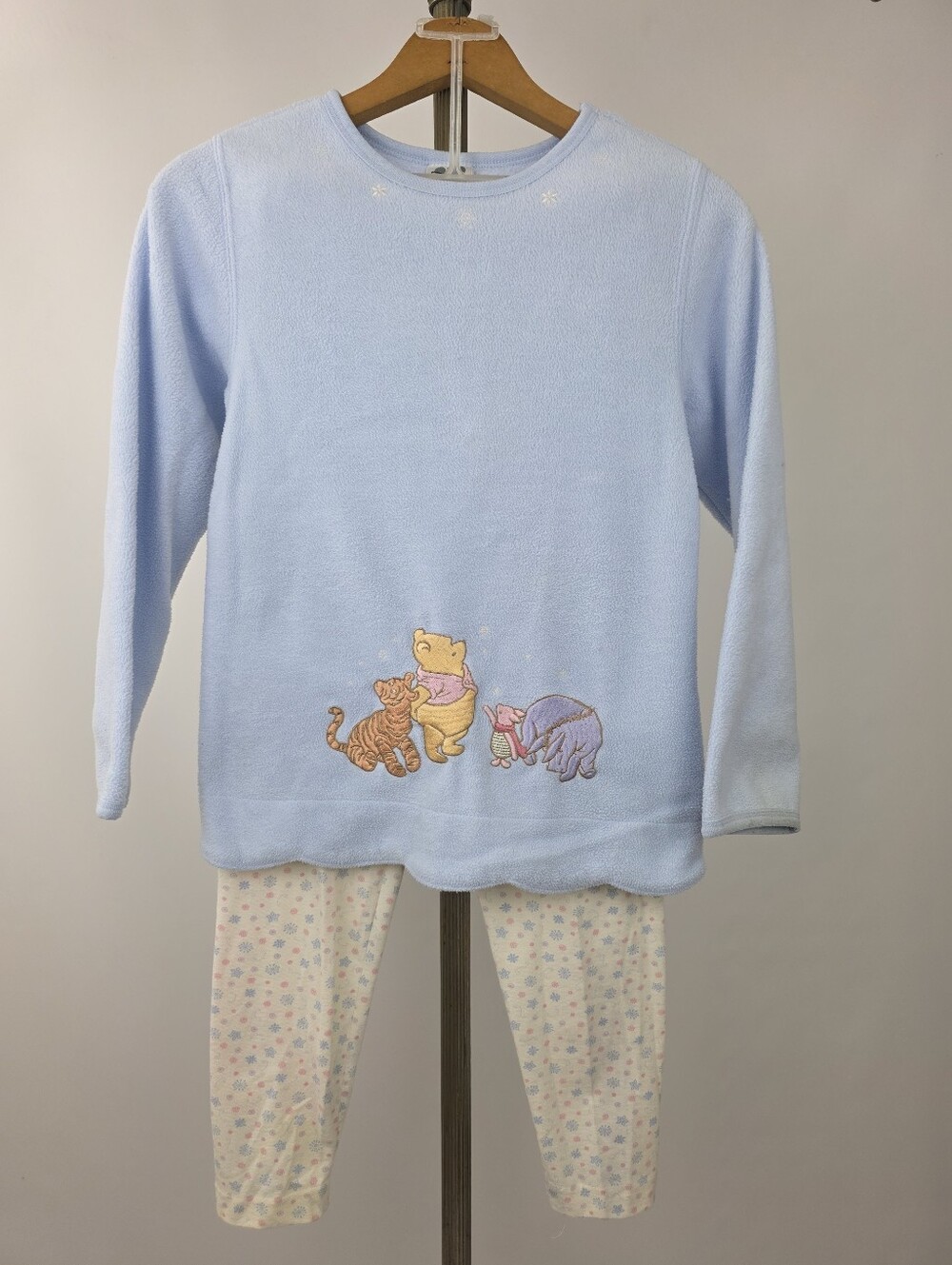 Disney Catalog Vintage Y2K Girl's Winnie The Pooh Fleece Embroidered Pj Set 7/8